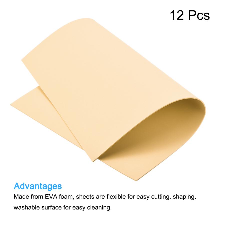 uxcell EVAフォームシート EVAフォーム製 ライトイエロー EVAクラフトフォームシートDIYペーパー 2mm 厚さ 45X30cm