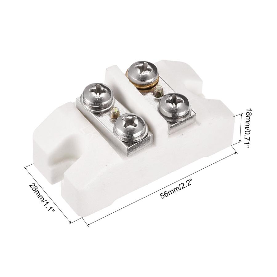 uxcell 磁器セラミック端子台 2ウェイ 高温 56x28x18mm ワイヤー