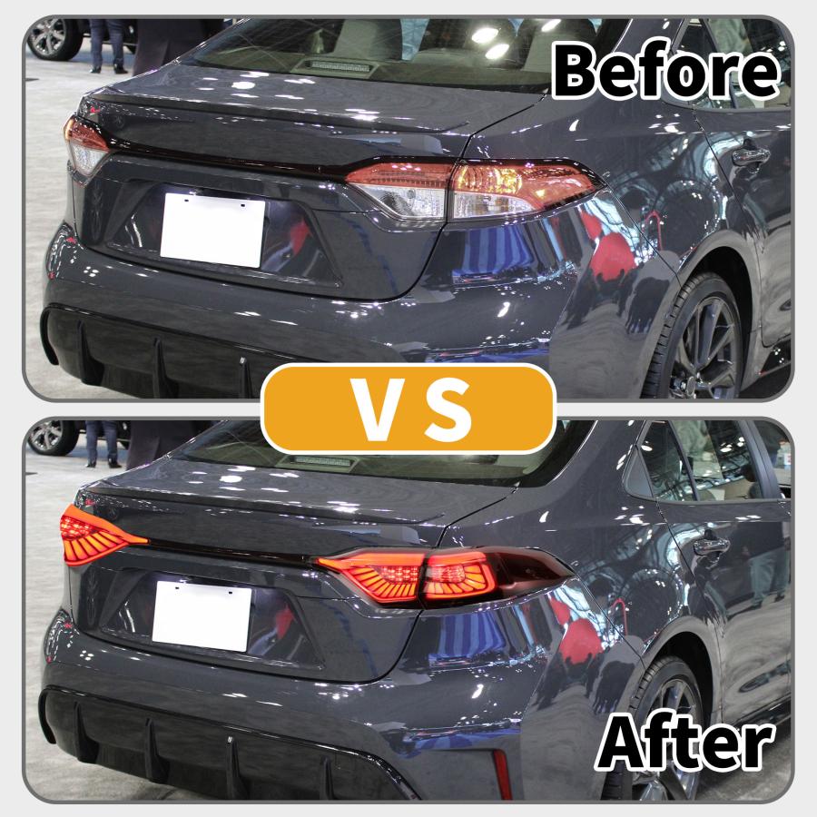 Partuto オレドテールライトアセンブリ - 車のシーケンシャルターンシグナルと3Dダイナミックアニメーションライティングとランニングライト -_3