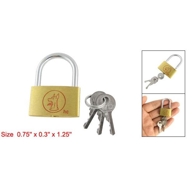 ISEO 南京錠 鍵4本付き ドアノブセット uxcell ウルフヘッド 南京錠 ドア南京錠 ドアロック ブラス ミニサイズ