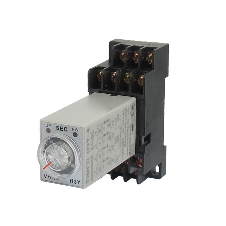 uxcell タイムリレー+ソケット 遅延タイマー 端子遅延タイマー DC 24V