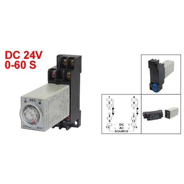 uxcell タイマーリレー ワットソケット タイムリレー+ソケット DC 24V