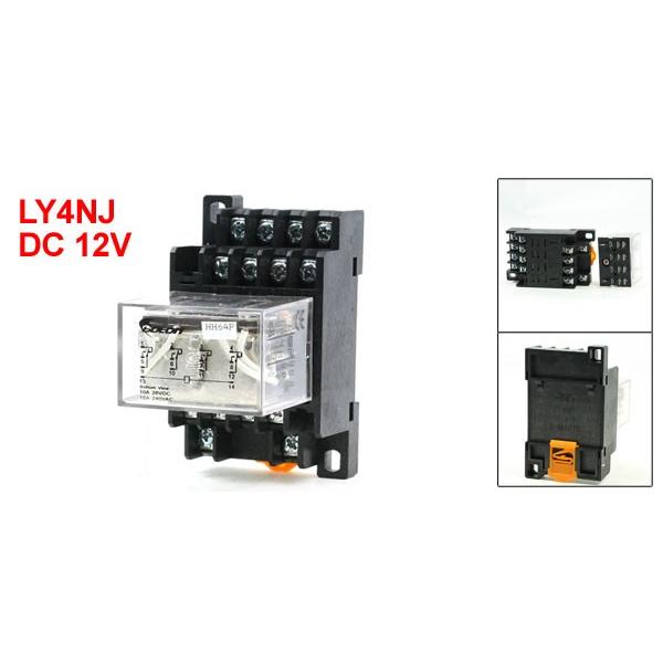 uxcell 電磁リレー パワーリレー 電磁継電器 LY4NJ DC 12V 10A240VAC