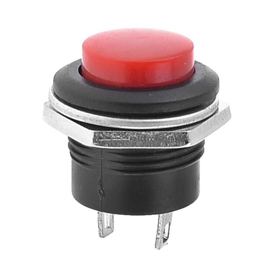 uxcell プッシュボタンスイッチ ロック レッド 2端子 250V/3A SPST