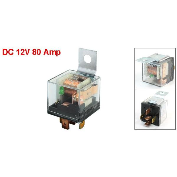 Relais Auto 12V 80A, 5 Bornes, Avec Voyant Vert - Parfait Pour Voiture, Camion, Bateau