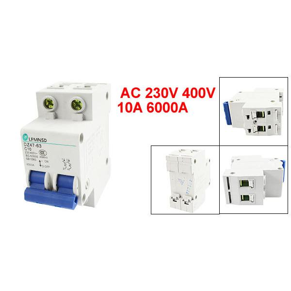 uxcell DZ47-63 35mm DIN レール 取り付け 2極 サーキット ブレーカー