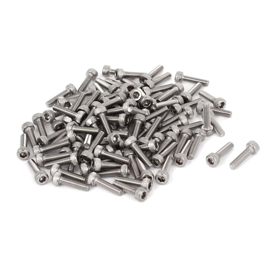 uxcell M2.5x10mm 0.45mm ピッチ ボルト 六角 キャップ ヘッド ネジ 100個 の商品画像