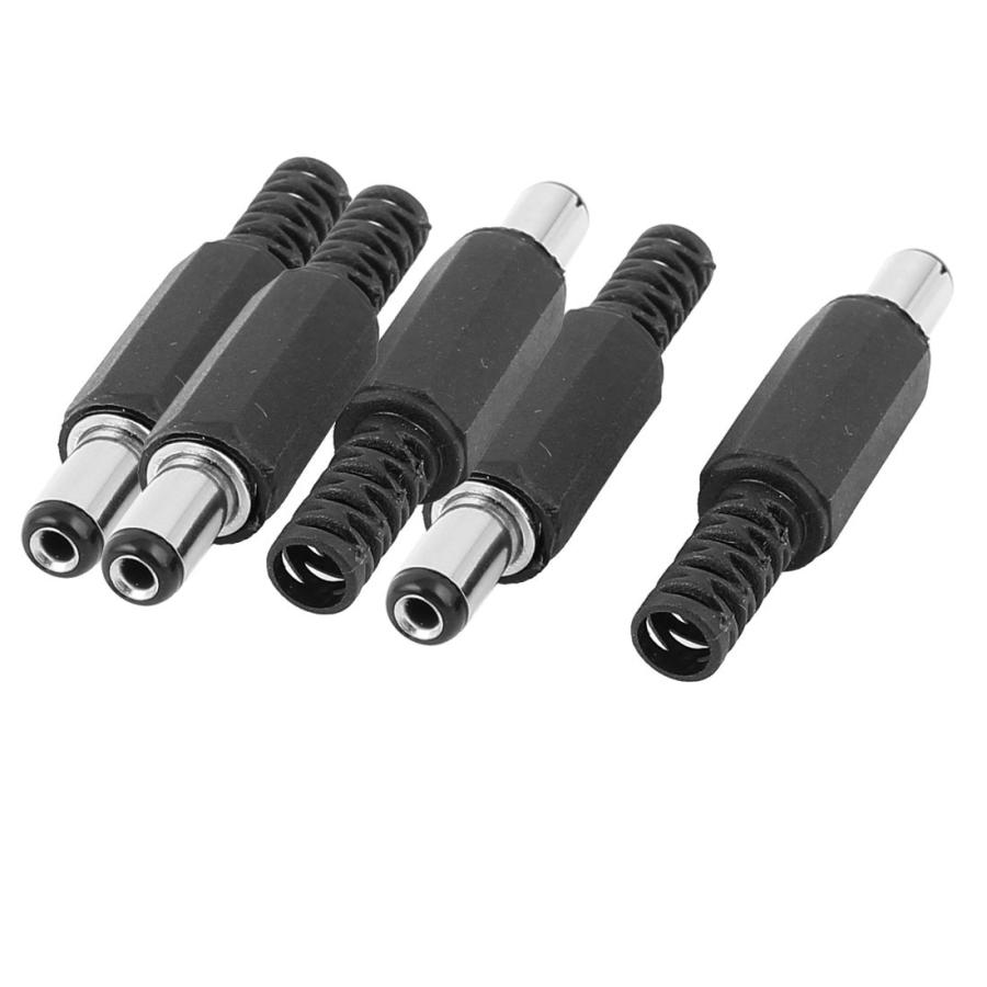 uxcell DC電源ジャックコネクタソケットアダプター オス 5.5mmx2.1mm 