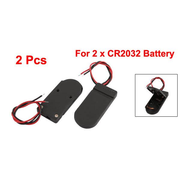 uxcell ボタン電池ホルダー プラスチック製 ブラック 電池ケース 3V CR2032 2個入り｜soten｜02