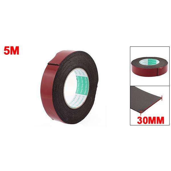uxcell 両面テープ 車用 スポンジ 強力 防水 薄手 30mm幅 5m長さ 1個
