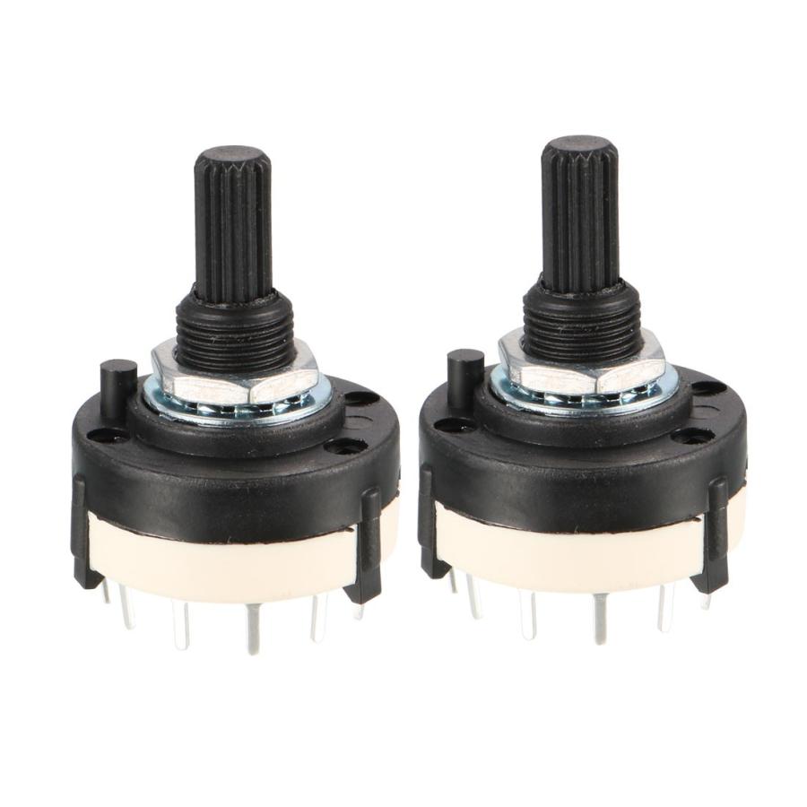 uxcell ロータリースイッチ AC 250V/3A 110V/6A 12ポジション 回路制御