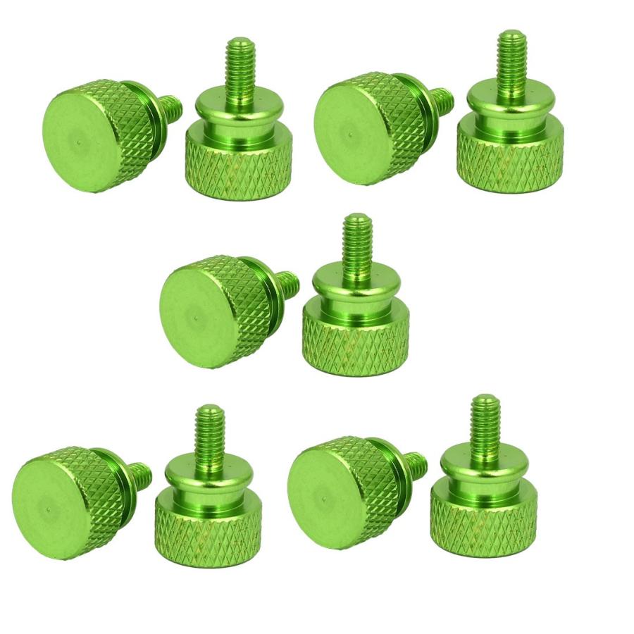 uxcell つまみねじ サムスクリュー グリーン フルスレッド M3.5x7mm コンピュータ PC ケース用 10個入り