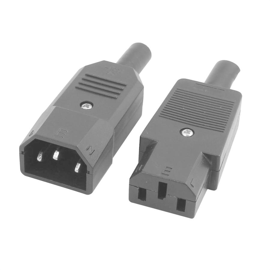 uxcell 電源アダプタ オスメスコネクタ AC 250V 10A CP-22S プラスチック 1ペア :a16110100ux0090 ...