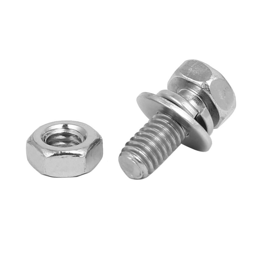 六角ボルトとナット詰め合わせキット、304ステンレススチール 1/4インチ-20、5/16インチ-18、3/8インチ-16ボルトナッ Amazon.co.jp: (8セット) 3/8-16 x 1-1/4インチの六角ボルトとナットキット、304ステンレススチール(18 -8)、全ねじ、フラット&ロックワッシャー付属。