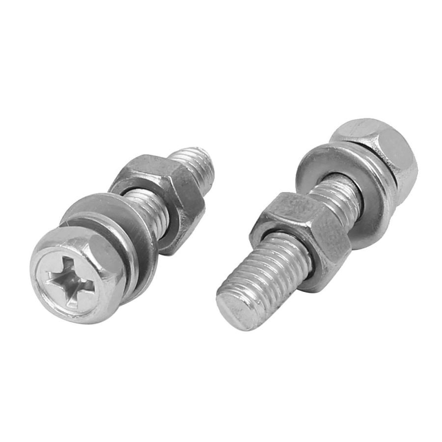 uxcell プラス プラス六角ヘッドねじ 六角ボルトナット ワッシャー 304