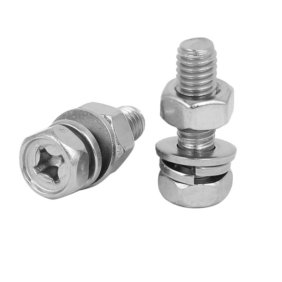 uxcell プラス 六角ヘッドねじ 六角ボルトナット ワッシャー 304 