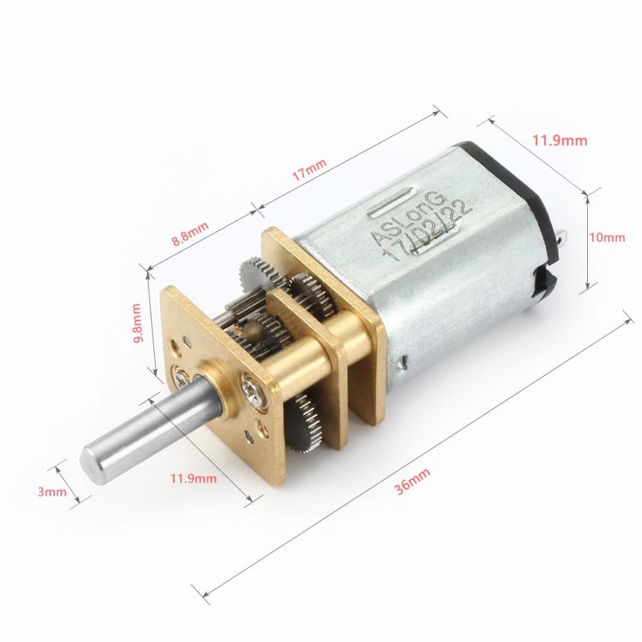 uxcell 減速モータ 減速電機 マイクロギアボックス ギヤードモータ 電気 DC 6V 100RPM｜soten｜03