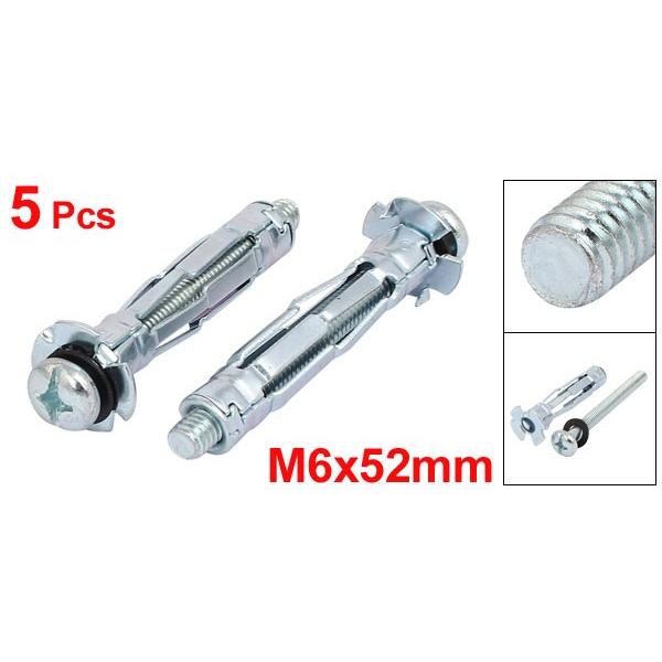 uxcell アンカーボルト ボルト M6x52mm スクリュー 込みボルト 