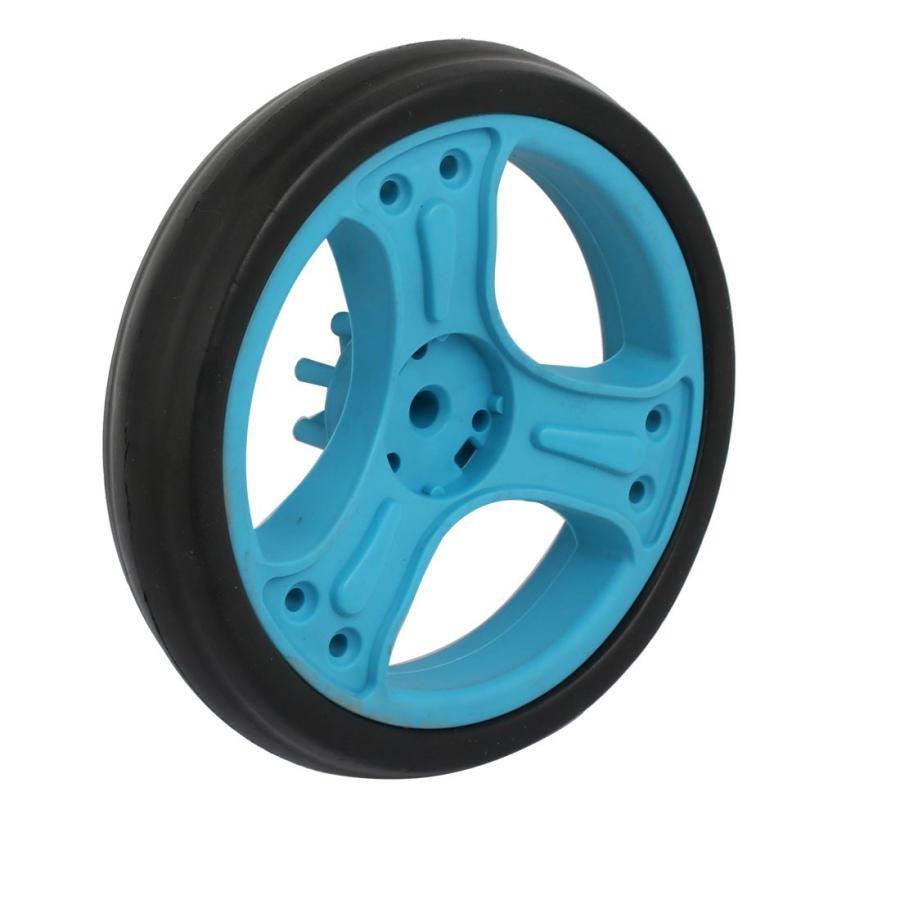 uxcell ホイール プラスチック製ブラック タイヤ 150mm径 8x25mm 四個