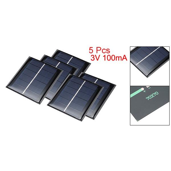uxcell ソーラーパネル 多結晶太陽電池パネル 4V 100mA 70mm x 5個入り
