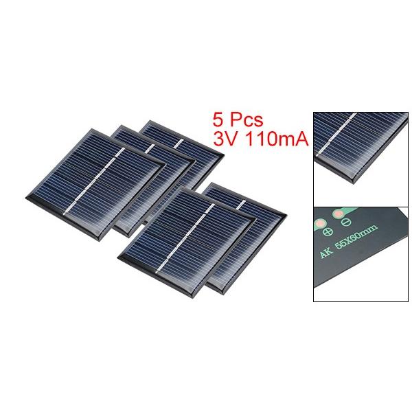 uxcell ソーラーパネル 多結晶太陽電池パネル 3V 110mA 60mm x 55mm 5
