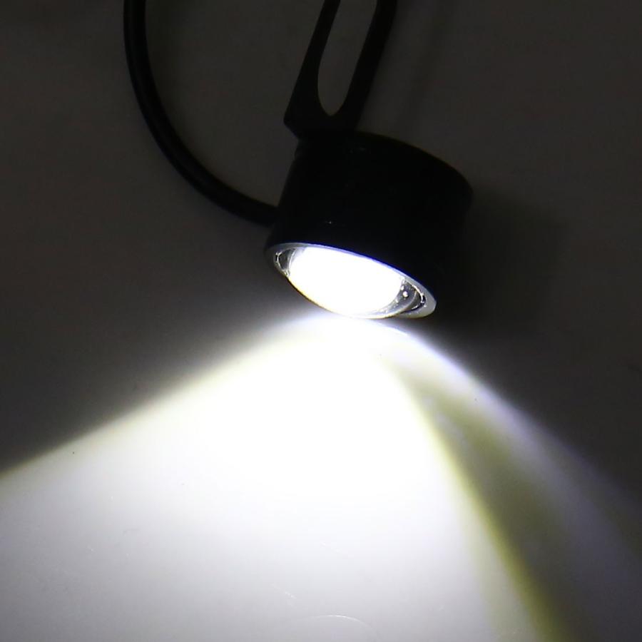 uxcell イーグルアイランプ フォグDRLライト 21mm 金属 車 オートバイ 3個の白色のLED 2pcs｜soten｜03