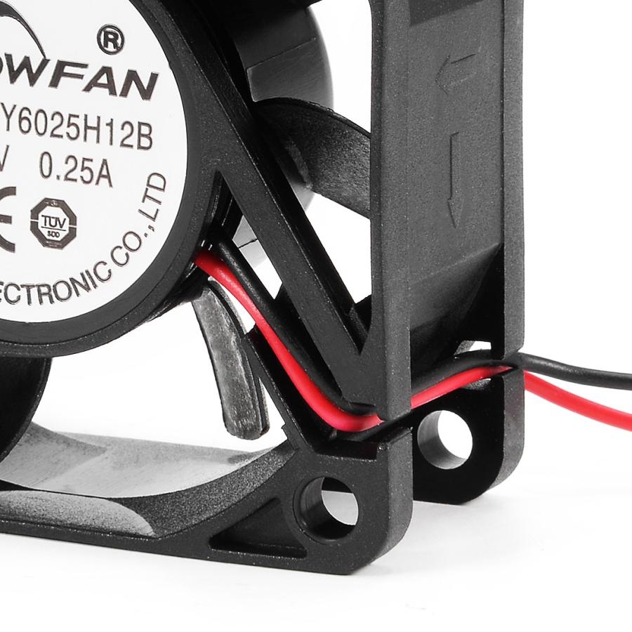 uxcell 冷却ファン DC 12V 0.25A 60mm x 25mm 金属 プラスチック PC