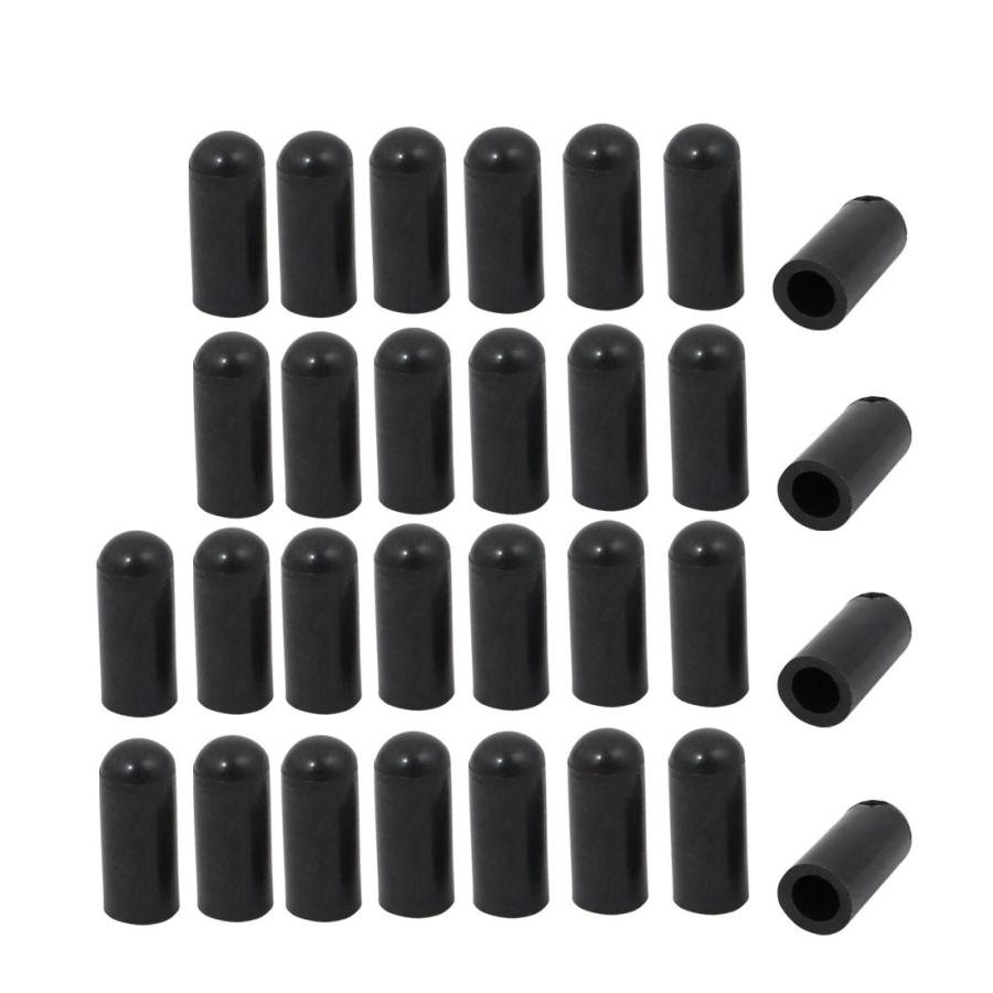 uxcell パイプキャップ カバー プロテクター 直径4mm ブラック PVC