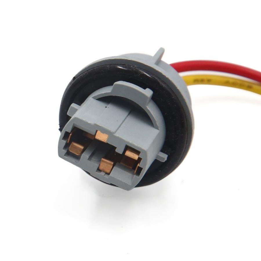 uxcell カーブレーキターンシグナルライトソケットアダプタ カーランプエクステンションハーネスアダプター 2ワイヤー T20ライトソケット