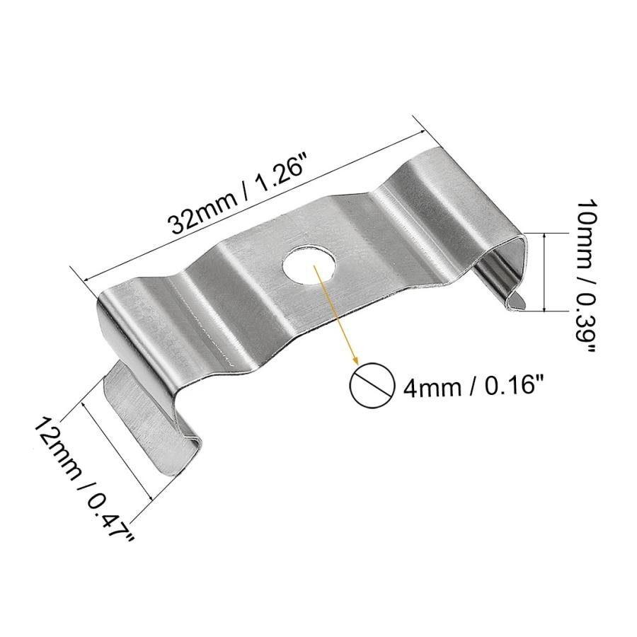 uxcell ランプホルダーブラケット ステンレススチール T8ランプ 32x12x10mm 15個入り｜soten｜05