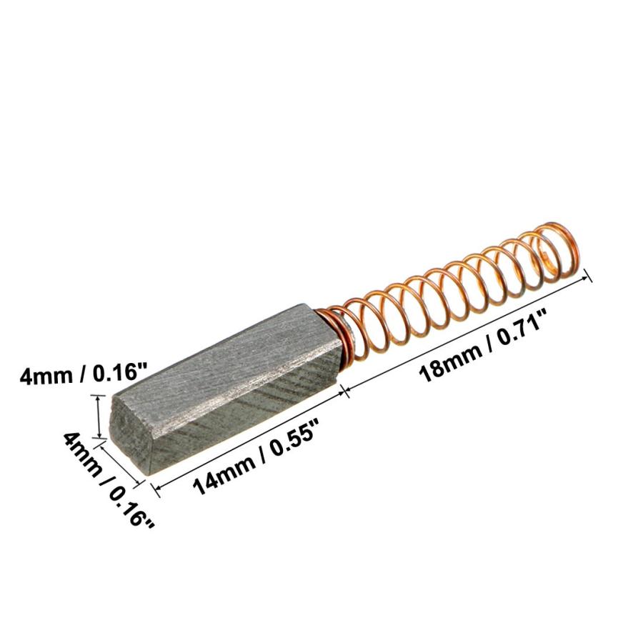 uxcell 電気モーター用カーボンブラシ 14mm x 4mm 交換部品セット 金属