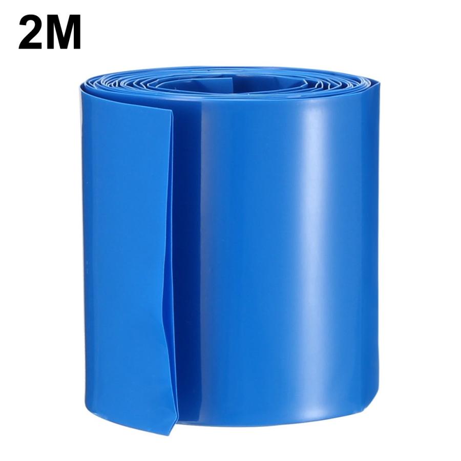 uxcell PVC熱収縮チューブ バッテリーラップ 幅50mm 長さ2M 二重18650電池用 ブルー｜soten｜04