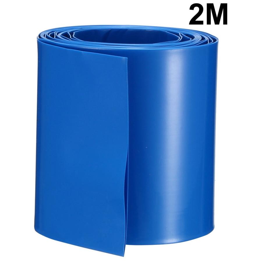 開店祝い uxcell PVC熱収縮チューブ バッテリーラップ シュリンクラップ 幅56mm 長さ2M AAA電池用 ブルー  cacaufoods.com.br