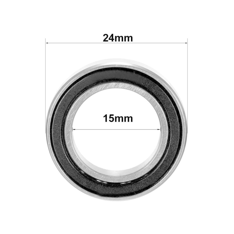 uxcell 深溝玉軸受 6802-2RS ダブルシール 15mm x 24mm 5mm 炭素鋼