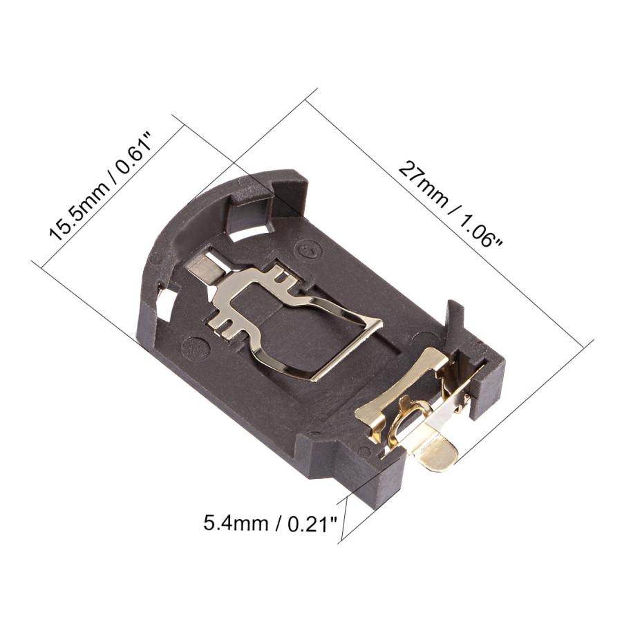 uxcell CR2032ボタン電池ホルダー ブラウン コインボタン電池ホルダー CR2032 2個入り