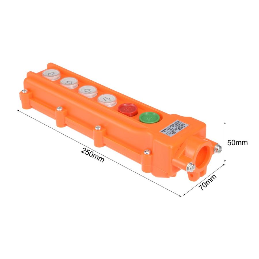 uxcell プッシュボタンスイッチ 防水 ホイストクレーンペンダント用 コントロールステーション 上下にオ COB-62A｜soten｜03