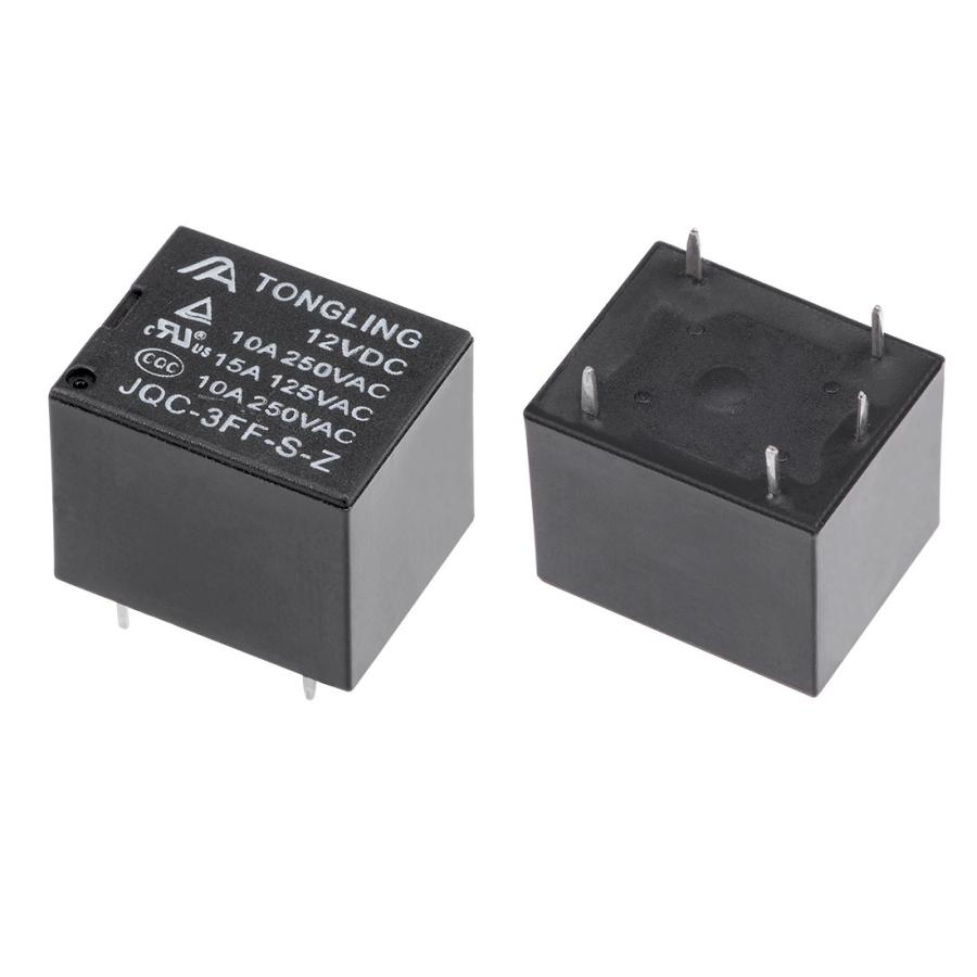 uxcell PCB電磁パワーリレー 汎用リレー DC 12V SPDT 5ピン JQC-3FF