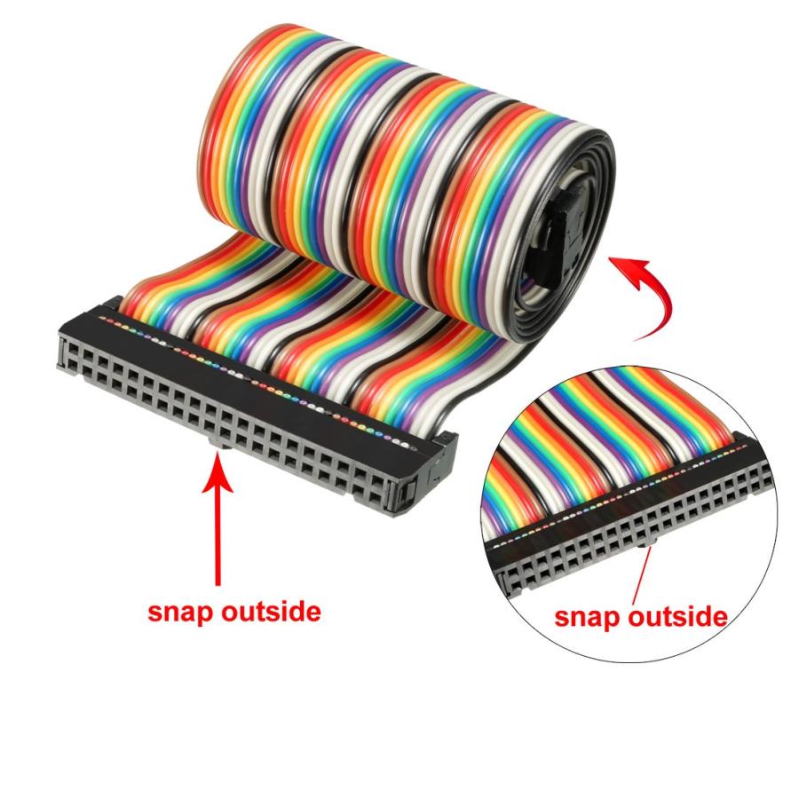 リボンカラーケーブル 40芯 50m サイズAWG-28 10m単位で切売し