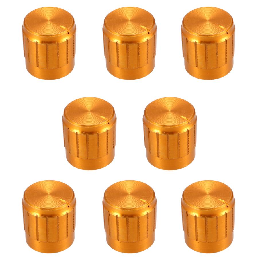 uxcell ロータリーノブ アルミ合金製 電位差計用 17x 17mm ゴールドトーン 8個入