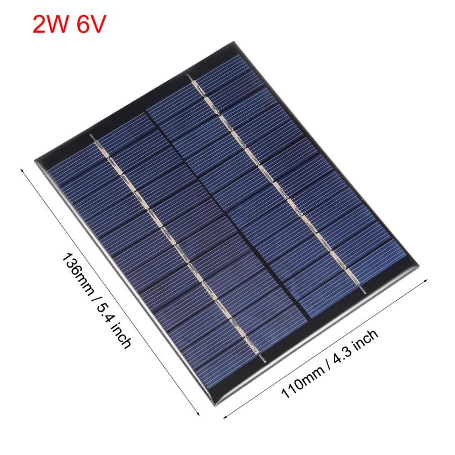 uxcell ソーラーパネル 2W 6V ブラック グリーン 1個入り : ソウテン
