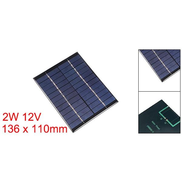 uxcell ソーラーパネル 2W 12V ブラック グリーン 1個入り : ソウテン