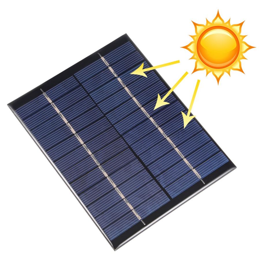 uxcell ソーラーパネル 2W 12V ブラック グリーン 1個入り : ソウテン