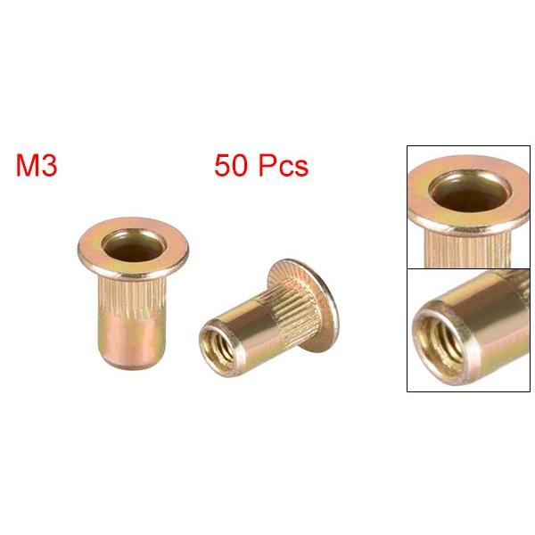 uxcell リベットナット 炭素鋼 フラットヘッド M3 0.5mm-1.5mm 50枚入り|soten|02
