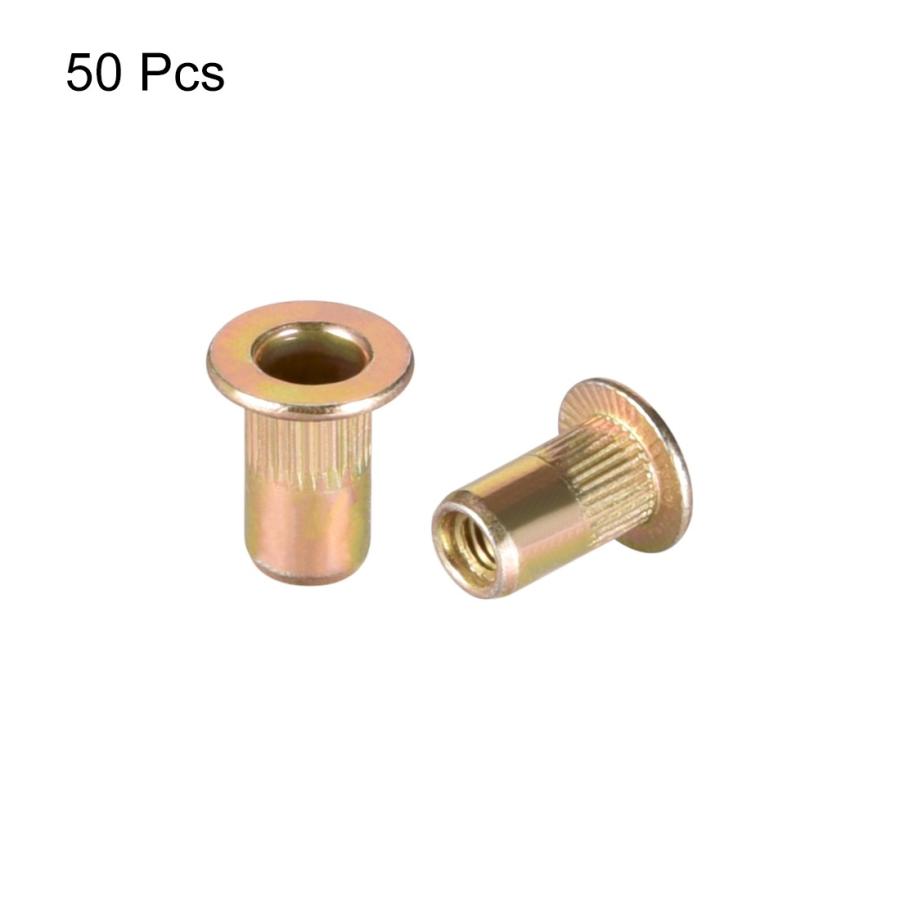 uxcell リベットナット 炭素鋼 フラットヘッド M3 0.5mm-1.5mm 50枚入り|soten|03
