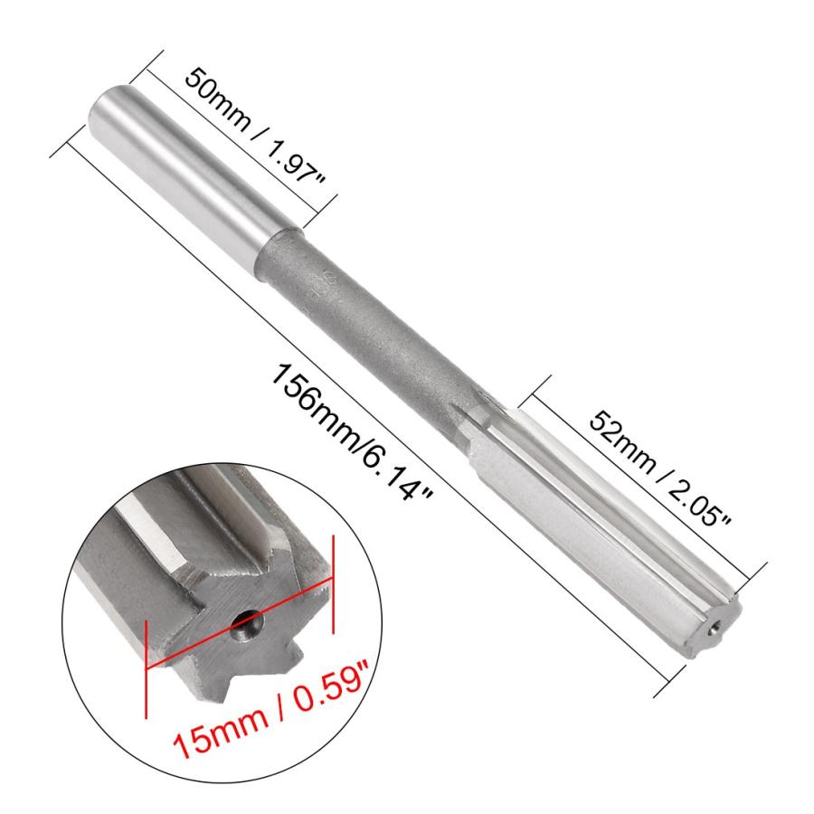 uxcell チャッカーリーマ 高速度鋼 H7 切削直径15mm 6つフルート マシンリマー 1個入り｜soten｜03