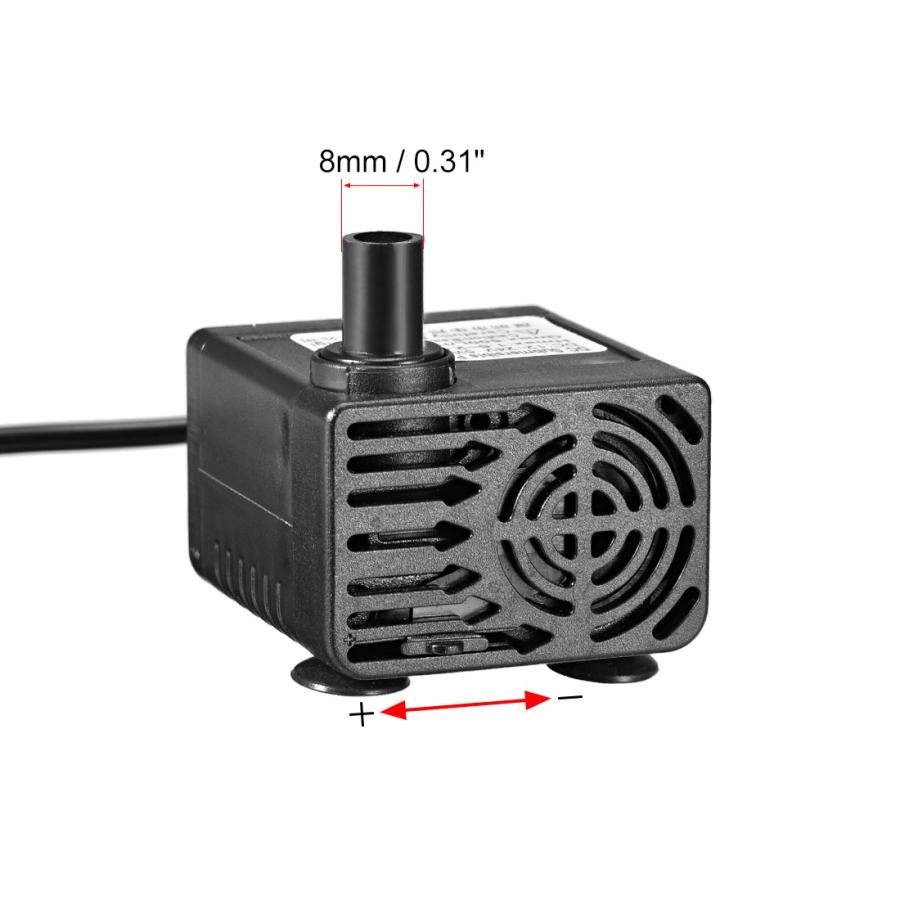 uxcell 水中ポンプ 132GPH (500L/H,5W) 可変流量水中ポンプ 長さ1.5M