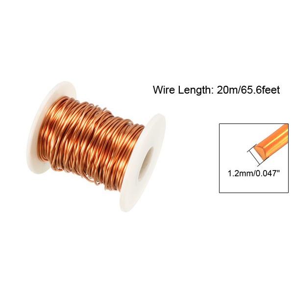 uxcell エナメル銅線 巻線コイル マグネットワイヤー 長さ20M 直径1.2