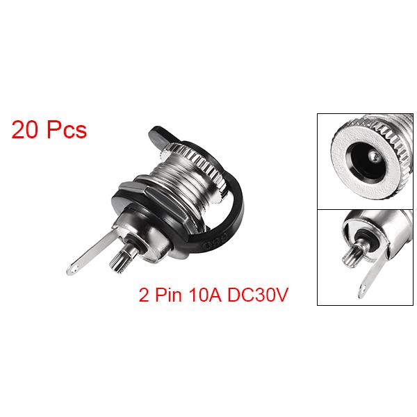 Uxcell Dc電源ジャック 5 5mmx2 1mm Dc 099 10a Dc30v 2ピン 銅 金属 ゴム 個入り 超激安