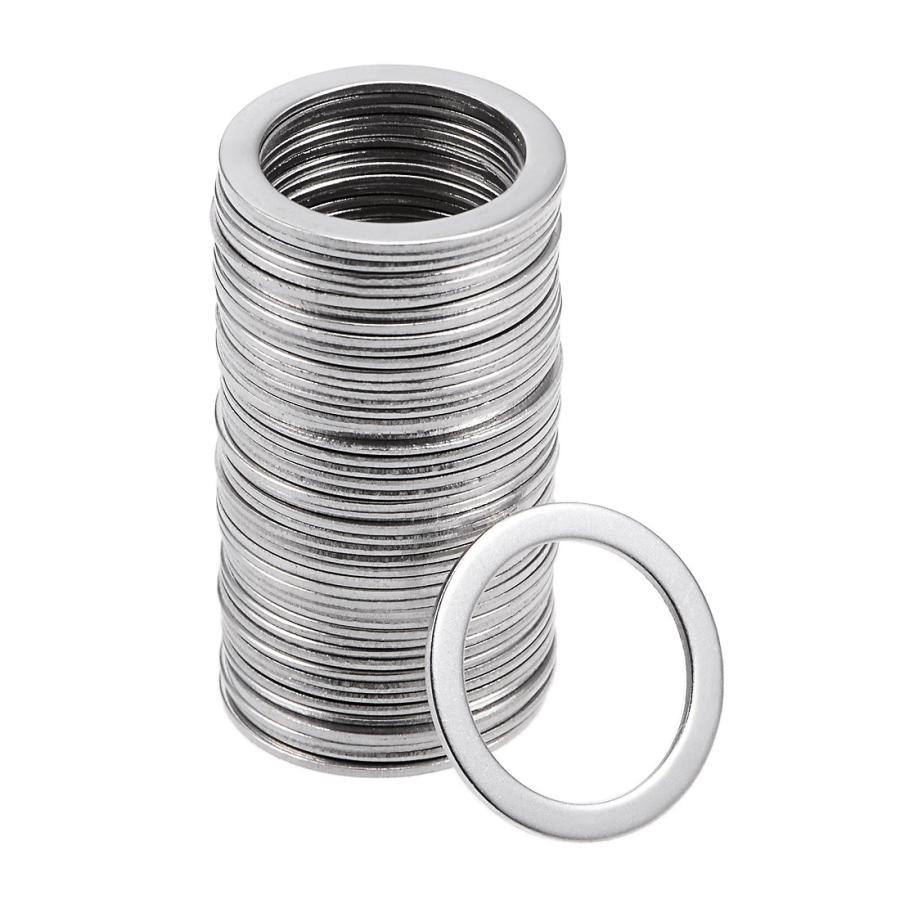 uxcell フラットワッシャー 平座金 20mm x 15mm 0.8mm 304 ステンレス