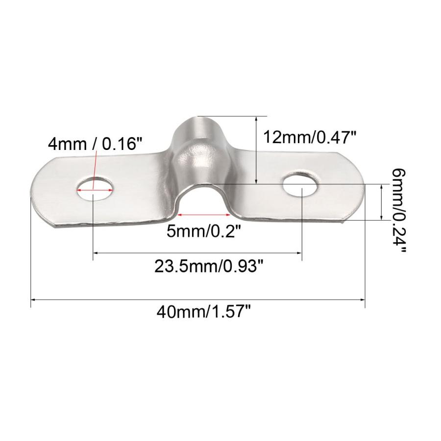 uxcell リジッドパイプストラップ 5 mm 2穴チューブストラップ 304